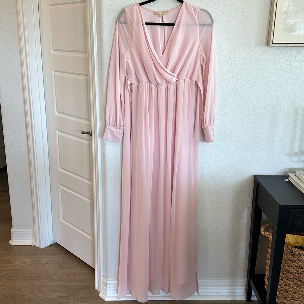 Pink maternity dress